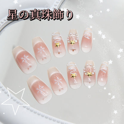 クリスマス・コレクション氷に雪を通し  星飾りの手描き雪  猫の目純粋に欲しますかわいくて甘い甲を身に着け