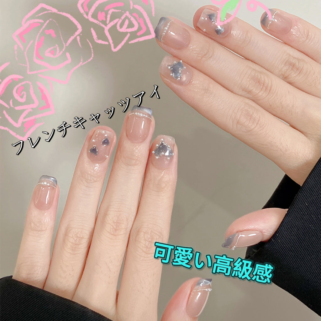 純手制フレンチキャッツアイ愛の高級感クリア砕いたダイヤ装飾アーマーを着用し